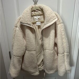 Teddy Jacket Zip Up Cream NWT.